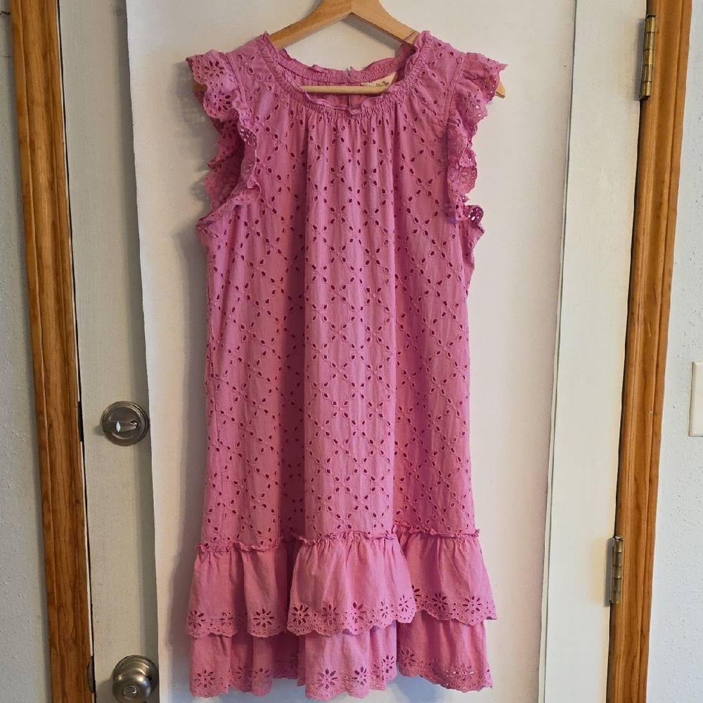 Matilda Jane Pink Sleeveless Cotton Shift Dress